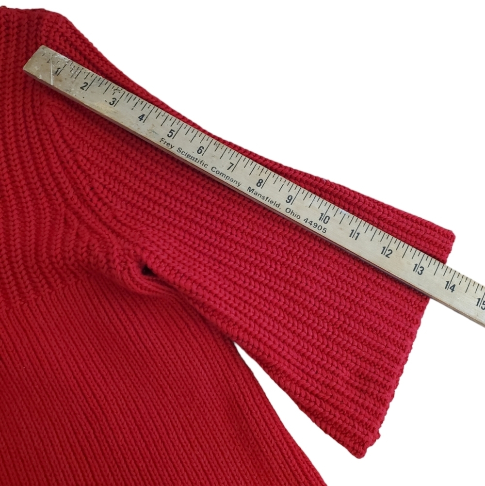 Women's Leo & Nicole Cotton knit cardigan. Red. MED - Picture 12 of 12